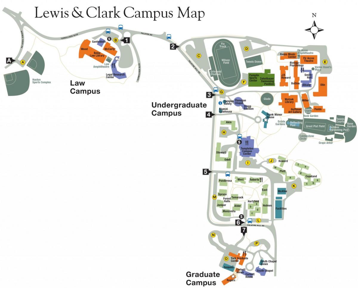 نقشہ کی لیوس اور کلارک کالج