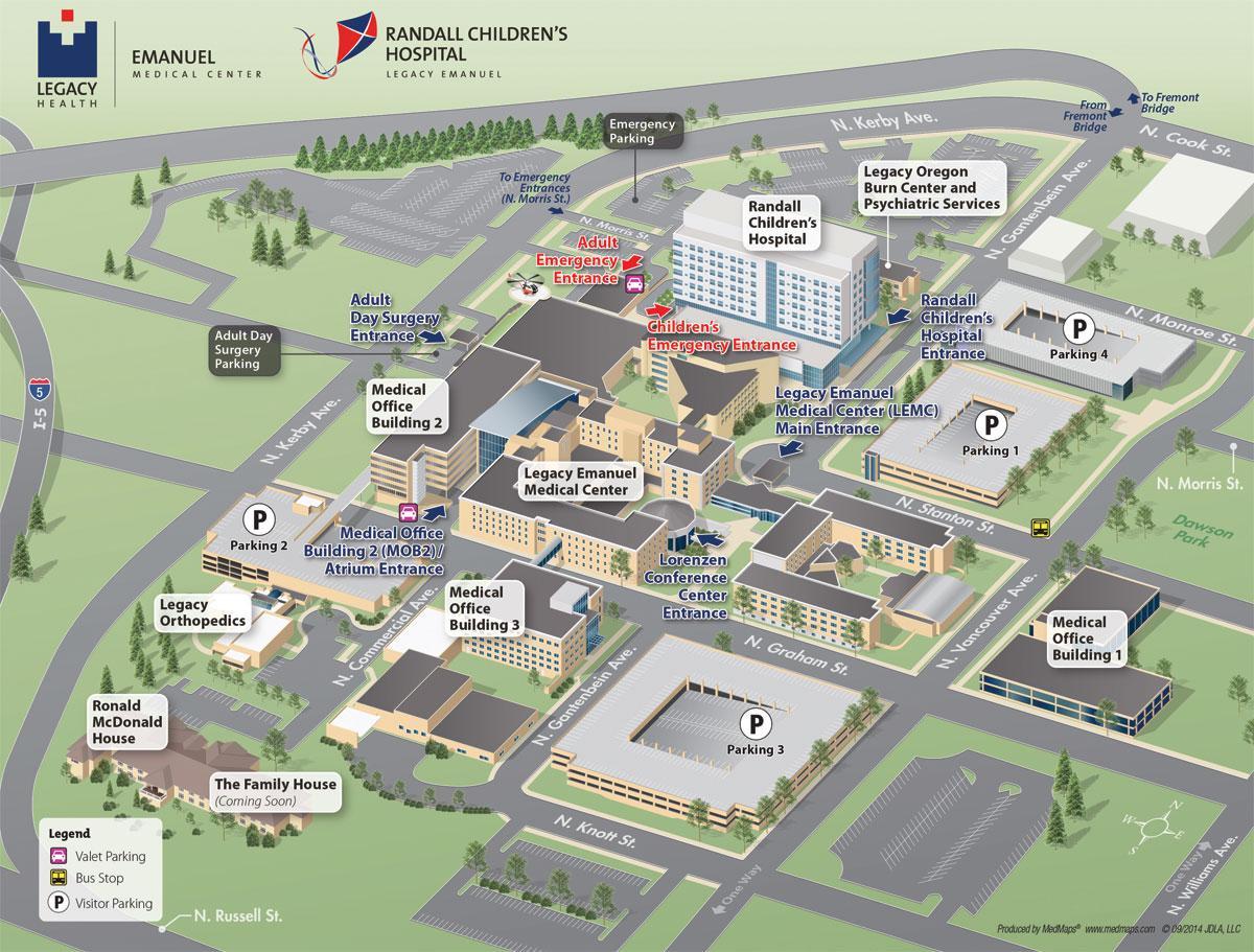 میراث امینیل ہسپتال کا نقشہ