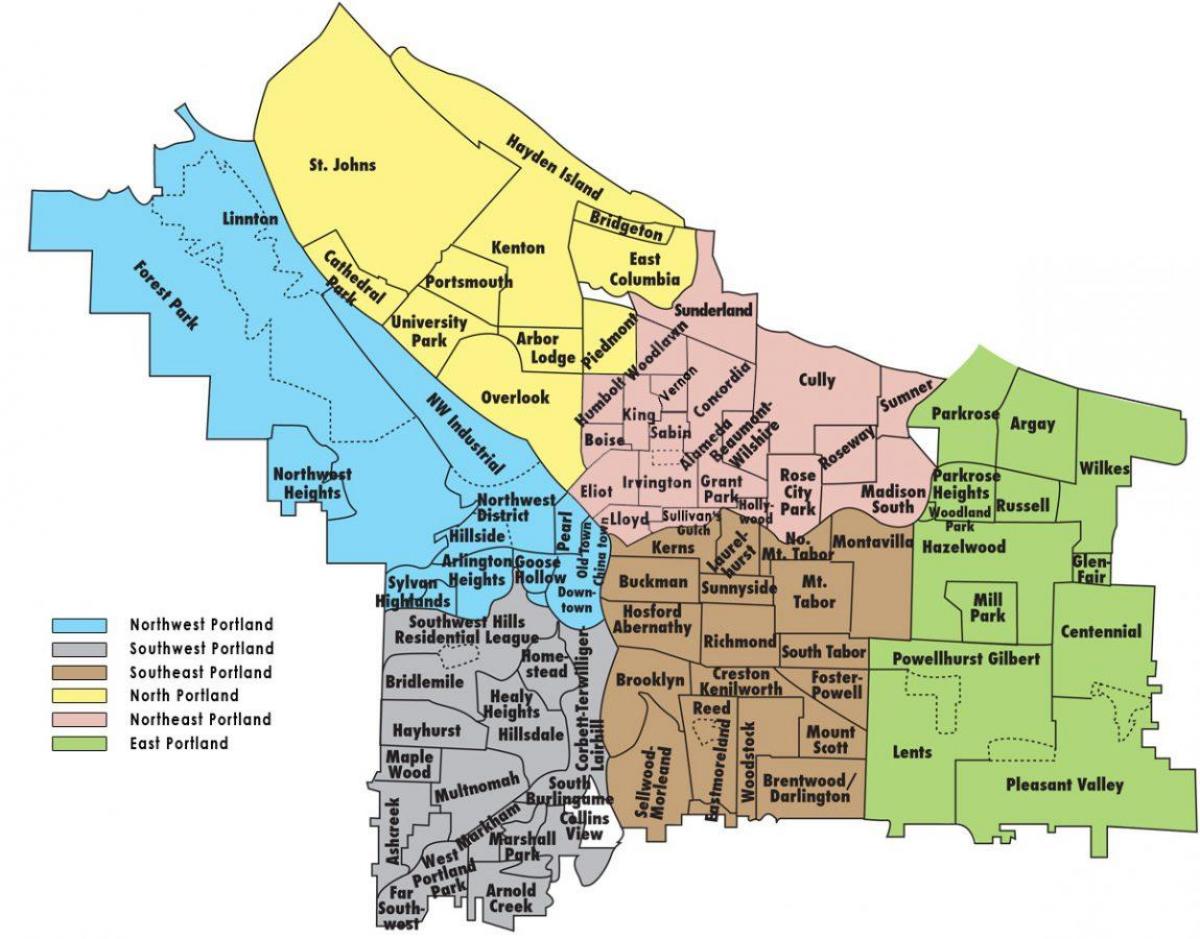zoning کا نقشہ پورٹلینڈ