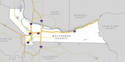 Multnomah کاؤنٹی ، اوریگون کا نقشہ