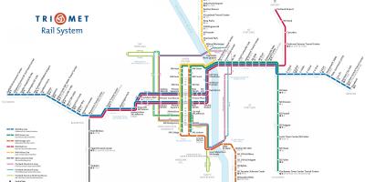 پورٹلینڈ ریل کے نظام کا نقشہ