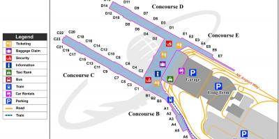 نقشہ کے پورٹ لینڈ کے بین الاقوامی ہوائی اڈے